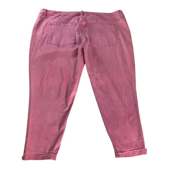 Lane Bryant Womens Super Stretch Ankle Skinny Jeans Size 26 Pink Rolled Hem - Picture 3 of 16